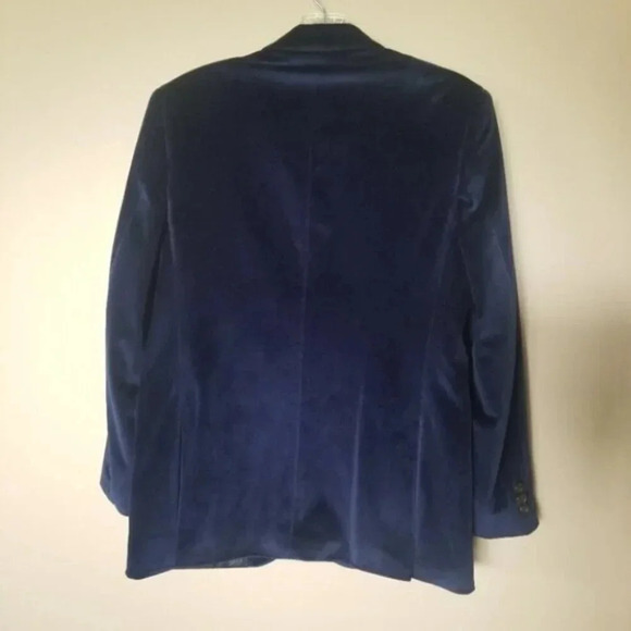 Ralph Lauren Navy Velvet Blazer Paisley Lined M - Picture 3 of 11